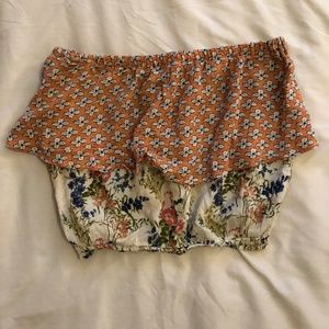 O'Neill Strapless Flounce multi-pattern Top